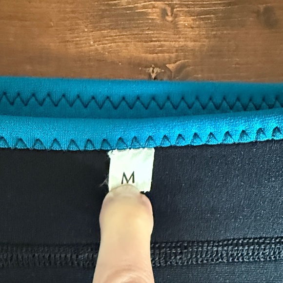 High-Waisted Black and Teal Surf Swim Shorts Nevin - Picture 4 of 5